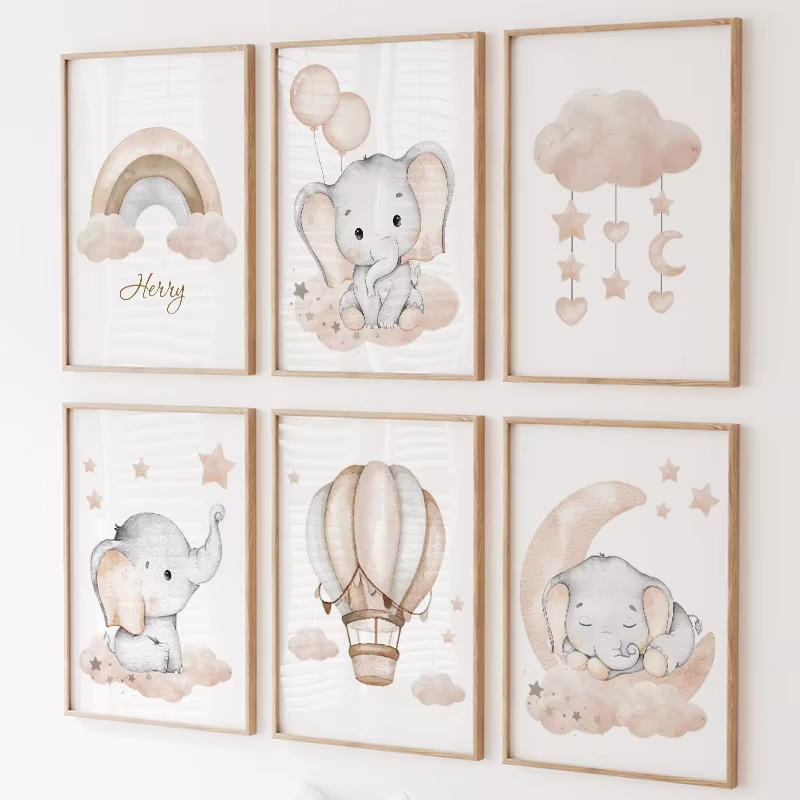 Resin Art Baby - Poster Anak-anak Bayi Ayunan Awan Bintang