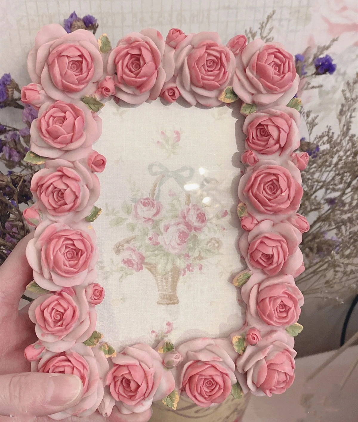 Resin Art Rose - Ornamen meja, seri bunga mawar merah