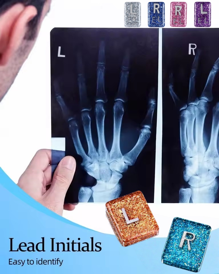 Resin Art Alphabet - Penanda Sinar-X Resin Berkilau L R