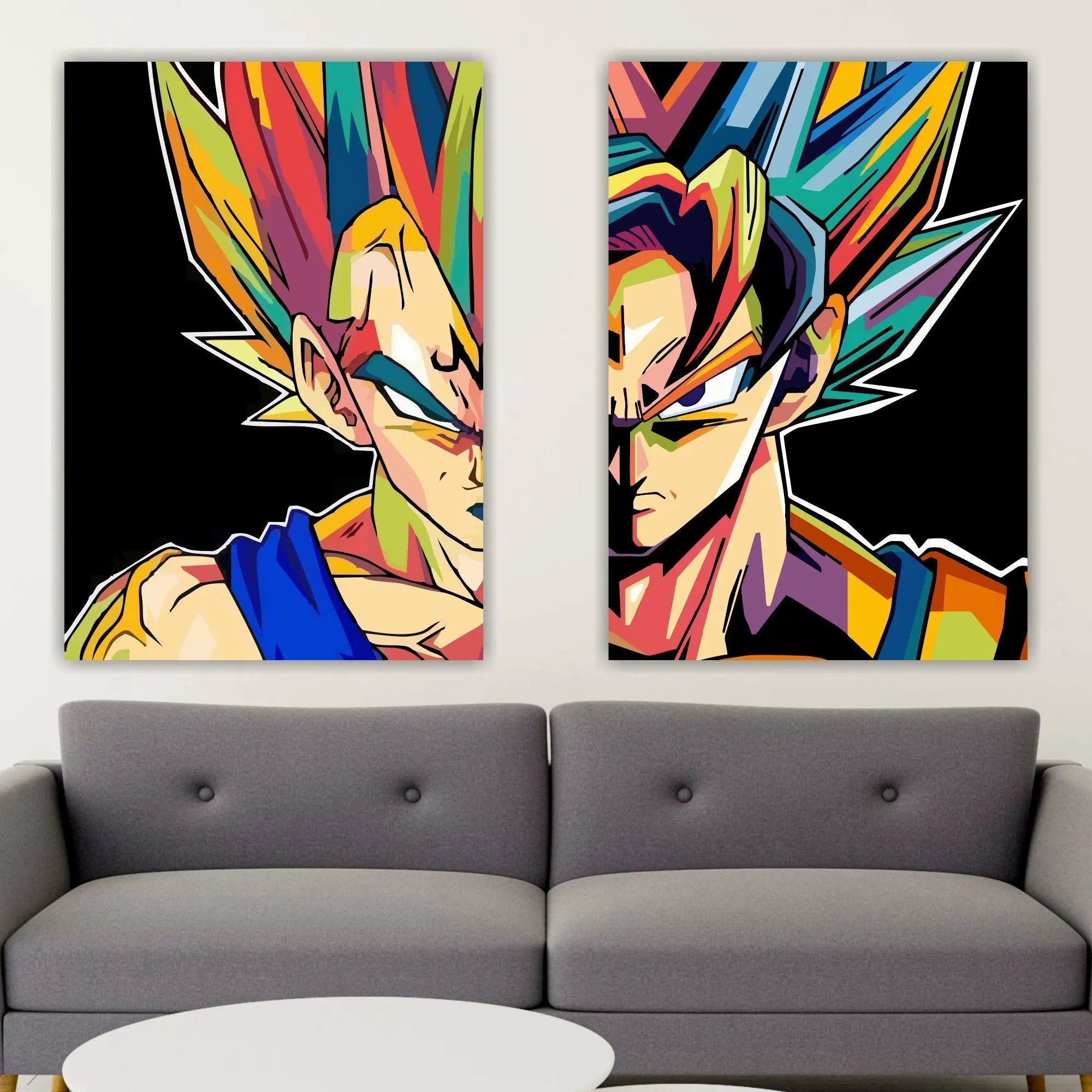 Resin Art Work - Lukisan Berlian Goku dan Vegeta, Karakter