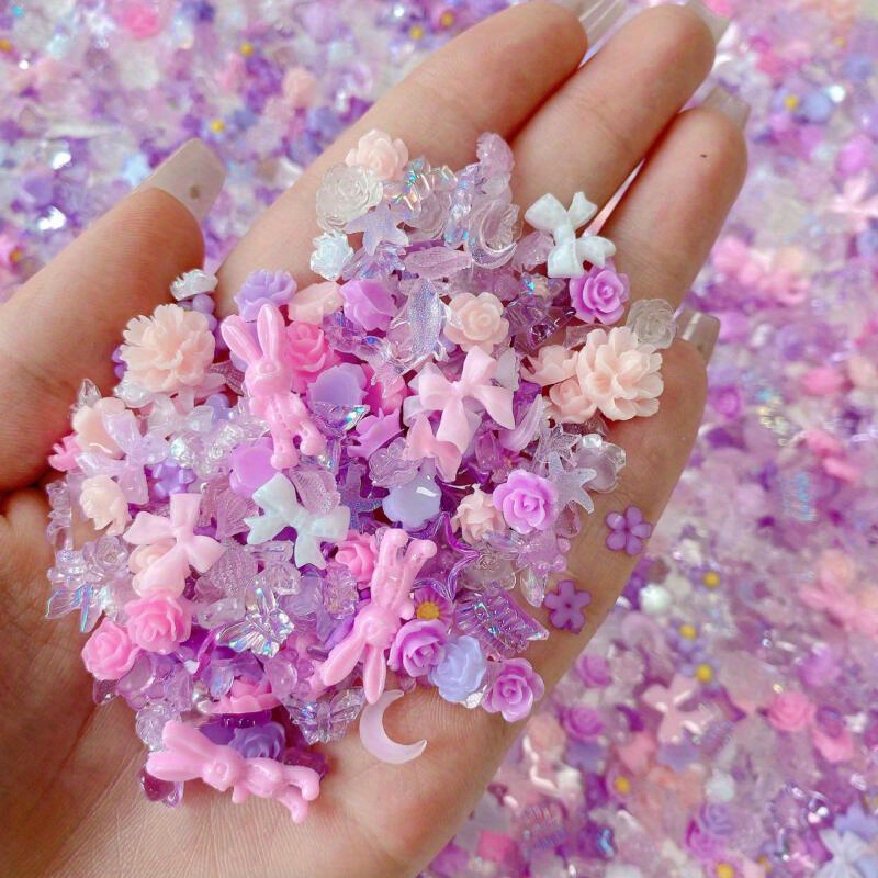 Resin Art Rose - 150 pcs Hiasan Kuku Resin 3D