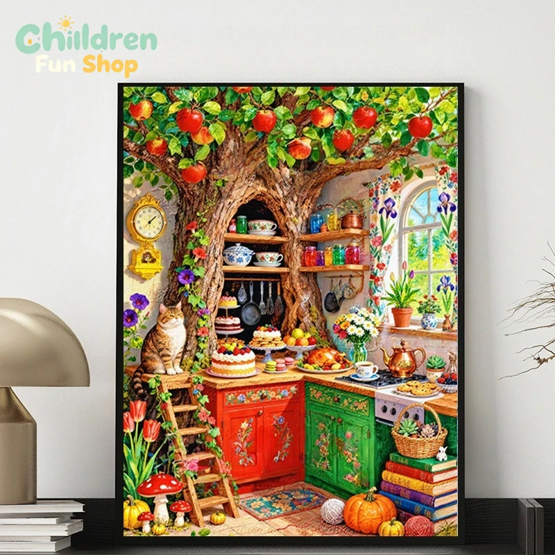 Resin Art Wallpaper - Dapur Berongga Pohon yang Unik dengan