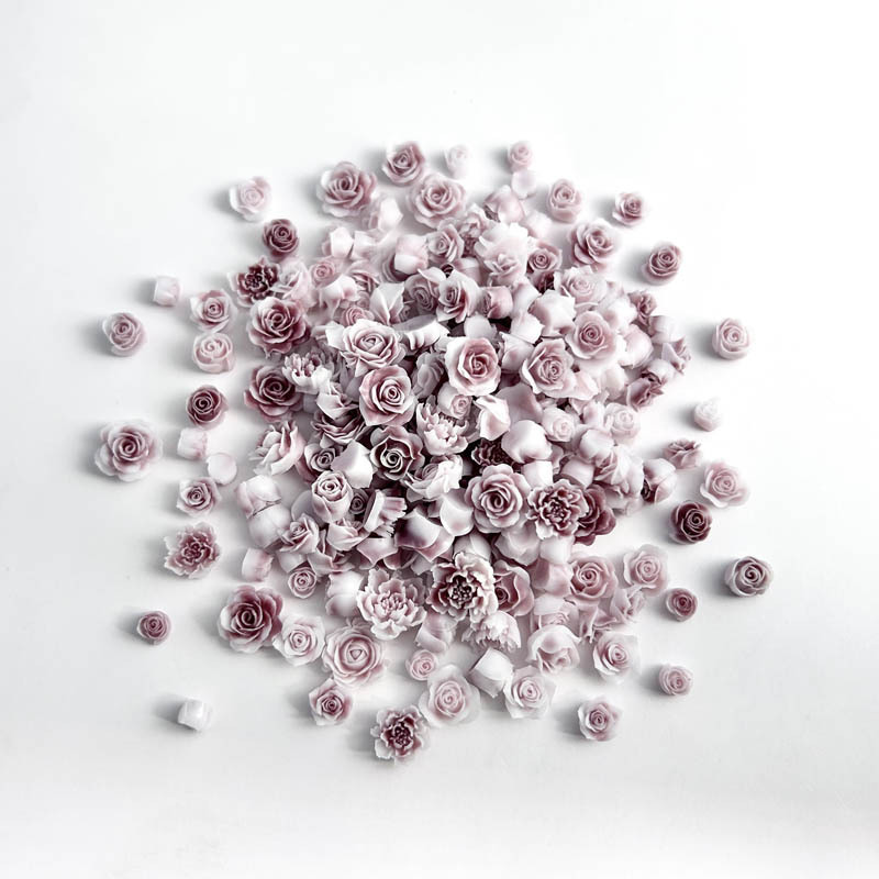 30 buah 4-11mm 3D akrilik seni - Resin Art Rose ulasan dan harga