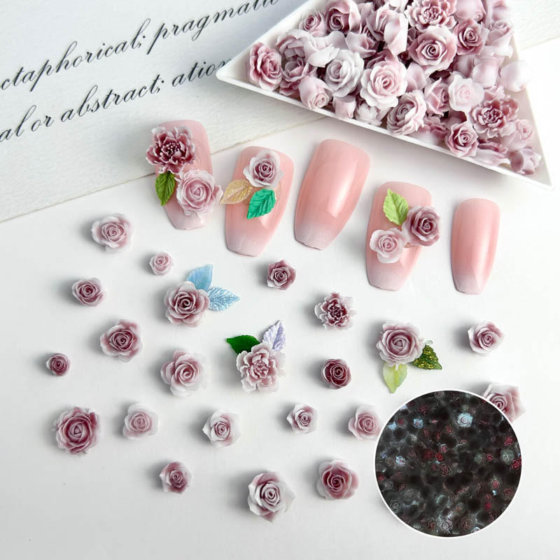 30 buah 4-11mm 3D akrilik seni - Resin Art Rose ulasan dan harga