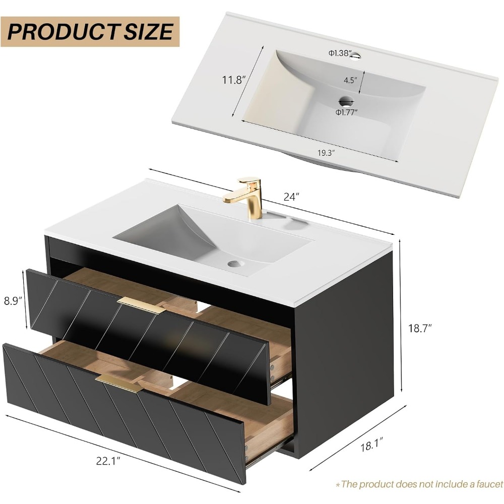 Rak Kamar Mandi Dinding 24 Inc - Resin Art Wallpaper ulasan dan harga