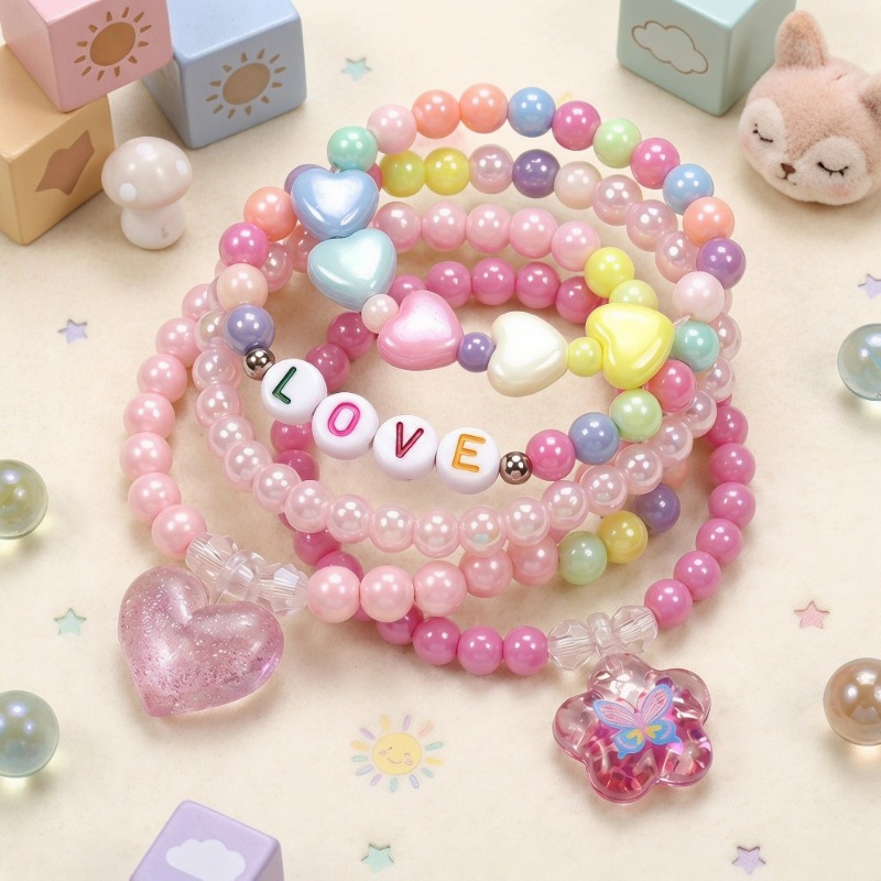 Set 5 Buah Gelang Tumpuk Manik - Resin Art Alphabet ulasan dan harga