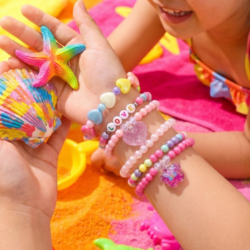 Set 5 Buah Gelang Tumpuk Manik - Resin Art Alphabet ulasan dan harga
