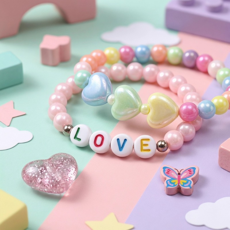 Set 5 Buah Gelang Tumpuk Manik - Resin Art Alphabet ulasan dan harga